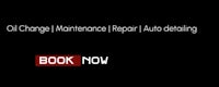 a black background with the words oil change maintenance repair auto detailing